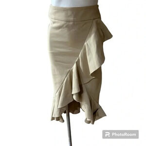 New York &company  ruffles tan color skirt